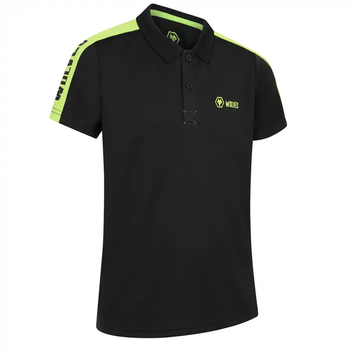 Wolverhampton Wanderers Shop | Progression Polo Black/Green – Junior Wolverhampton Wanderers Merchandise